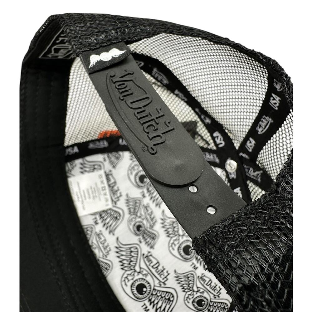 Von Dutch Trucker Hat Triple Black Snapback Cap - Picture 5 of 6